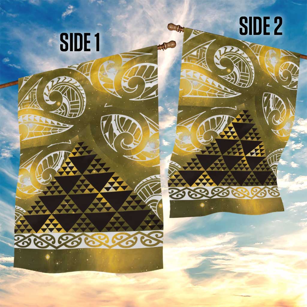 Matariki New Zealand Garden Flag NZ Niho Taniwha Maori New Year Yellow Galaxy