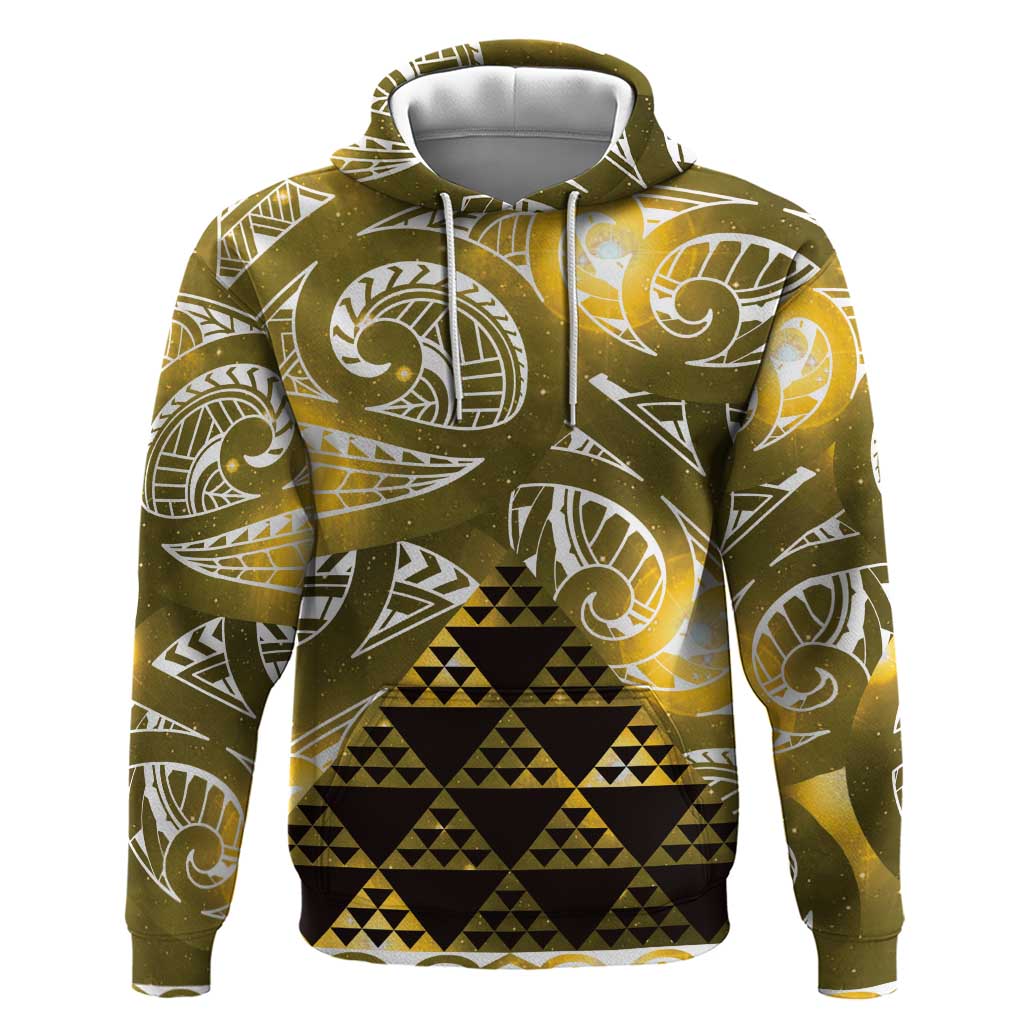 Matariki New Zealand Hoodie NZ Niho Taniwha Maori New Year Yellow Galaxy LT14 Pullover Hoodie Yellow - Polynesian Pride