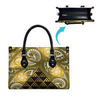 Matariki New Zealand Leather Bag NZ Niho Taniwha Maori New Year Yellow Galaxy LT14 - Polynesian Pride