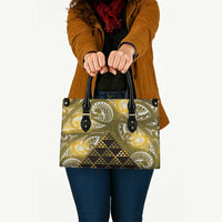 Matariki New Zealand Leather Bag NZ Niho Taniwha Maori New Year Yellow Galaxy LT14 - Polynesian Pride