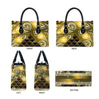 Matariki New Zealand Leather Bag NZ Niho Taniwha Maori New Year Yellow Galaxy LT14 - Polynesian Pride