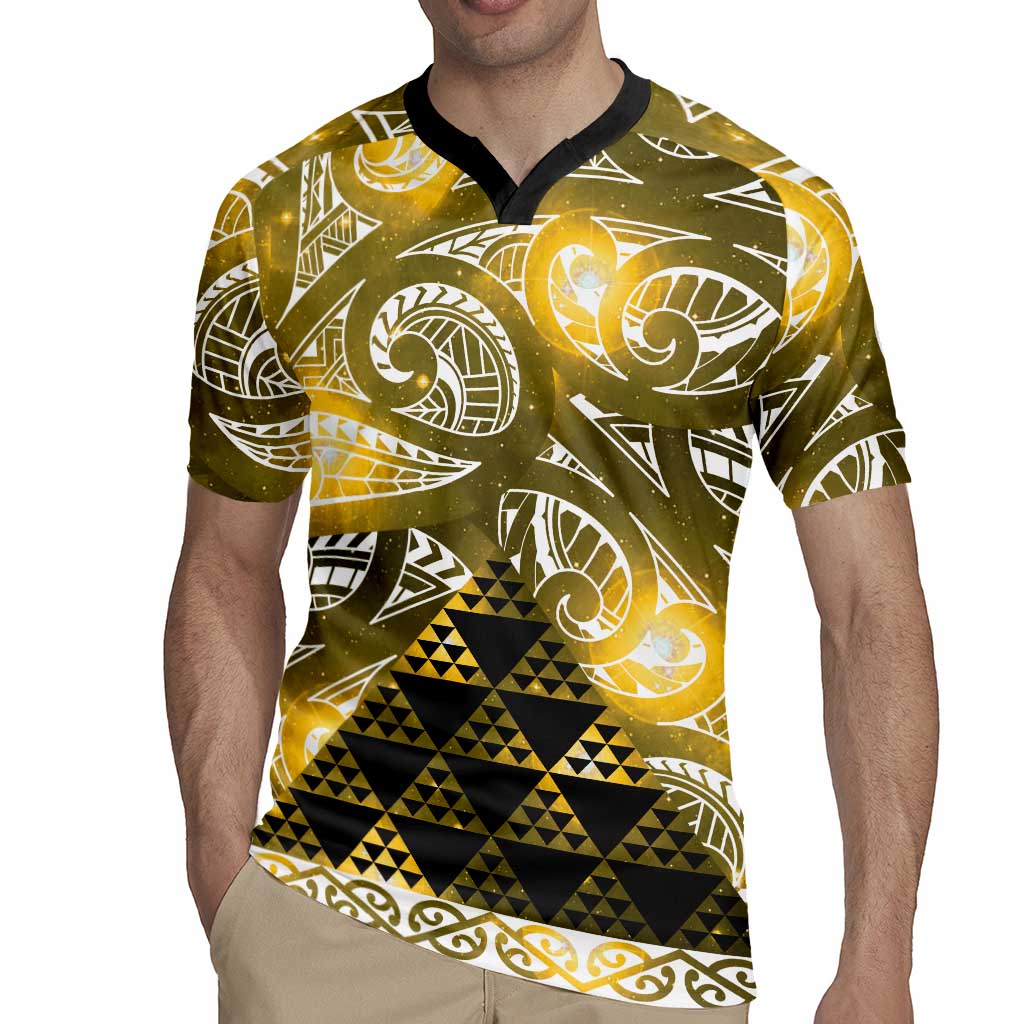 Matariki New Zealand Rugby Jersey NZ Niho Taniwha Maori New Year Yellow Galaxy LT14 - Polynesian Pride