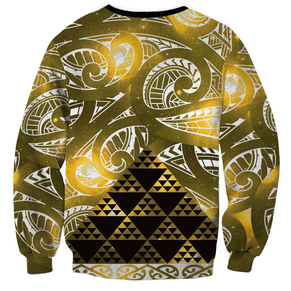 Matariki New Zealand Sweatshirt NZ Niho Taniwha Maori New Year Yellow Galaxy LT14 - Polynesian Pride