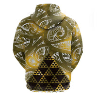 Matariki New Zealand Zip Hoodie NZ Niho Taniwha Maori New Year Yellow Galaxy LT14 - Polynesian Pride