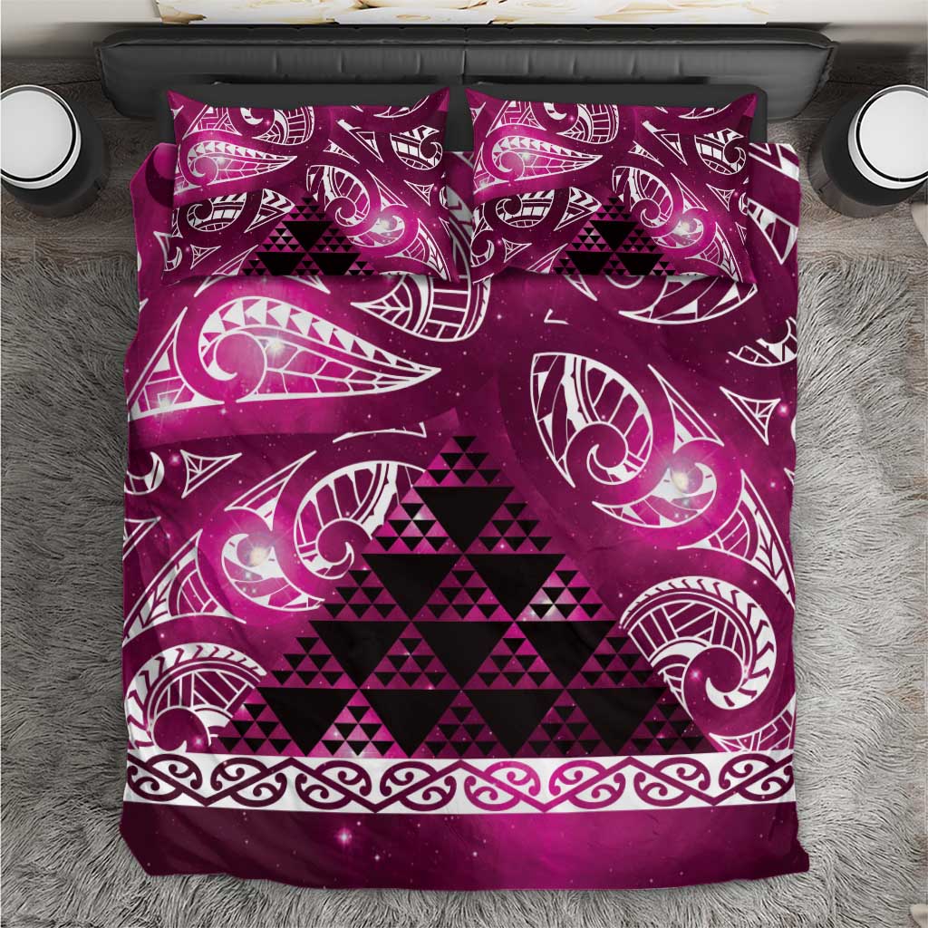 Matariki New Zealand Bedding Set NZ Niho Taniwha Maori New Year Pink Galaxy LT14 Pink - Polynesian Pride