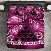Matariki New Zealand Bedding Set NZ Niho Taniwha Maori New Year Pink Galaxy LT14 Pink - Polynesian Pride