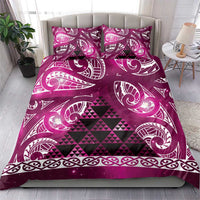 Matariki New Zealand Bedding Set NZ Niho Taniwha Maori New Year Pink Galaxy LT14 - Polynesian Pride