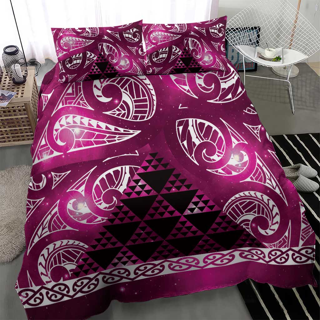 Matariki New Zealand Bedding Set NZ Niho Taniwha Maori New Year Pink Galaxy LT14 - Polynesian Pride