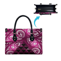 Matariki New Zealand Leather Bag NZ Niho Taniwha Maori New Year Pink Galaxy LT14 - Polynesian Pride