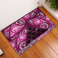 Matariki New Zealand Rubber Doormat NZ Niho Taniwha Maori New Year Pink Galaxy LT14 - Polynesian Pride