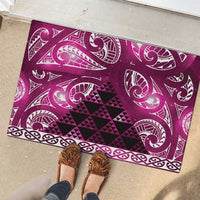 Matariki New Zealand Rubber Doormat NZ Niho Taniwha Maori New Year Pink Galaxy LT14 - Polynesian Pride