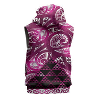 Matariki New Zealand Sleeveless Hoodie NZ Niho Taniwha Maori New Year Pink Galaxy