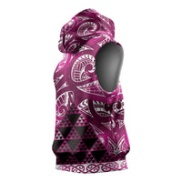 Matariki New Zealand Sleeveless Hoodie NZ Niho Taniwha Maori New Year Pink Galaxy