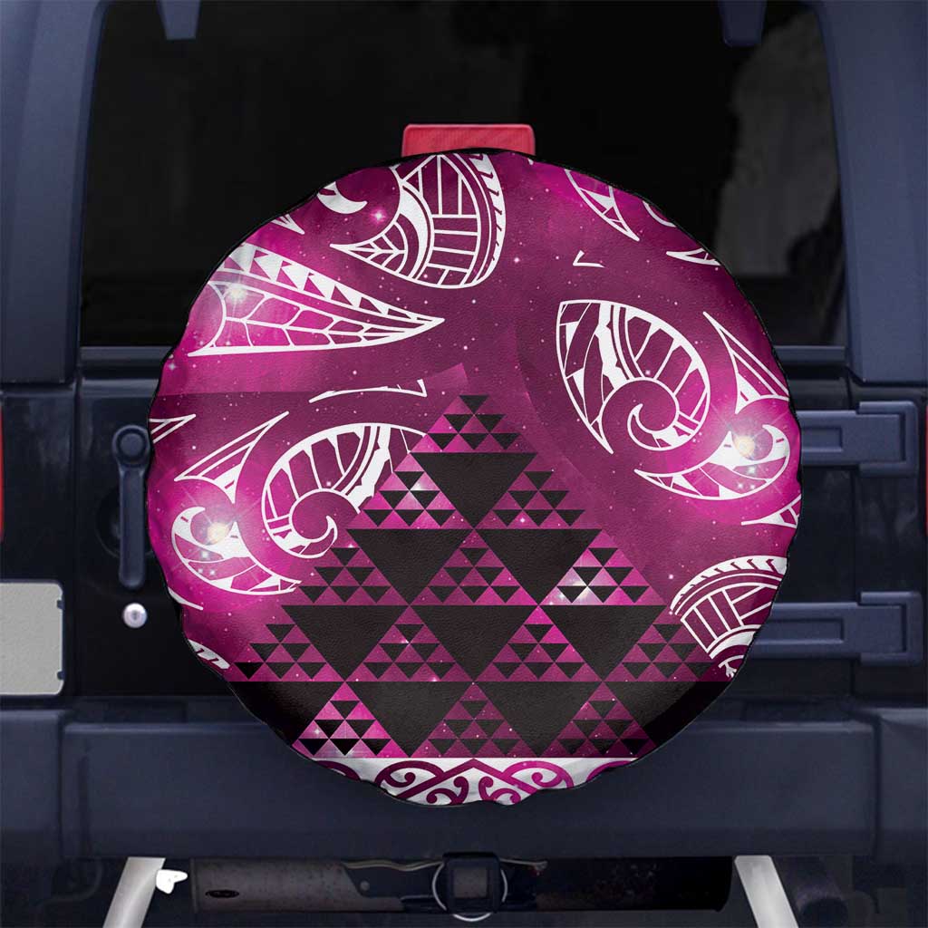 Matariki New Zealand Spare Tire Cover NZ Niho Taniwha Maori New Year Pink Galaxy