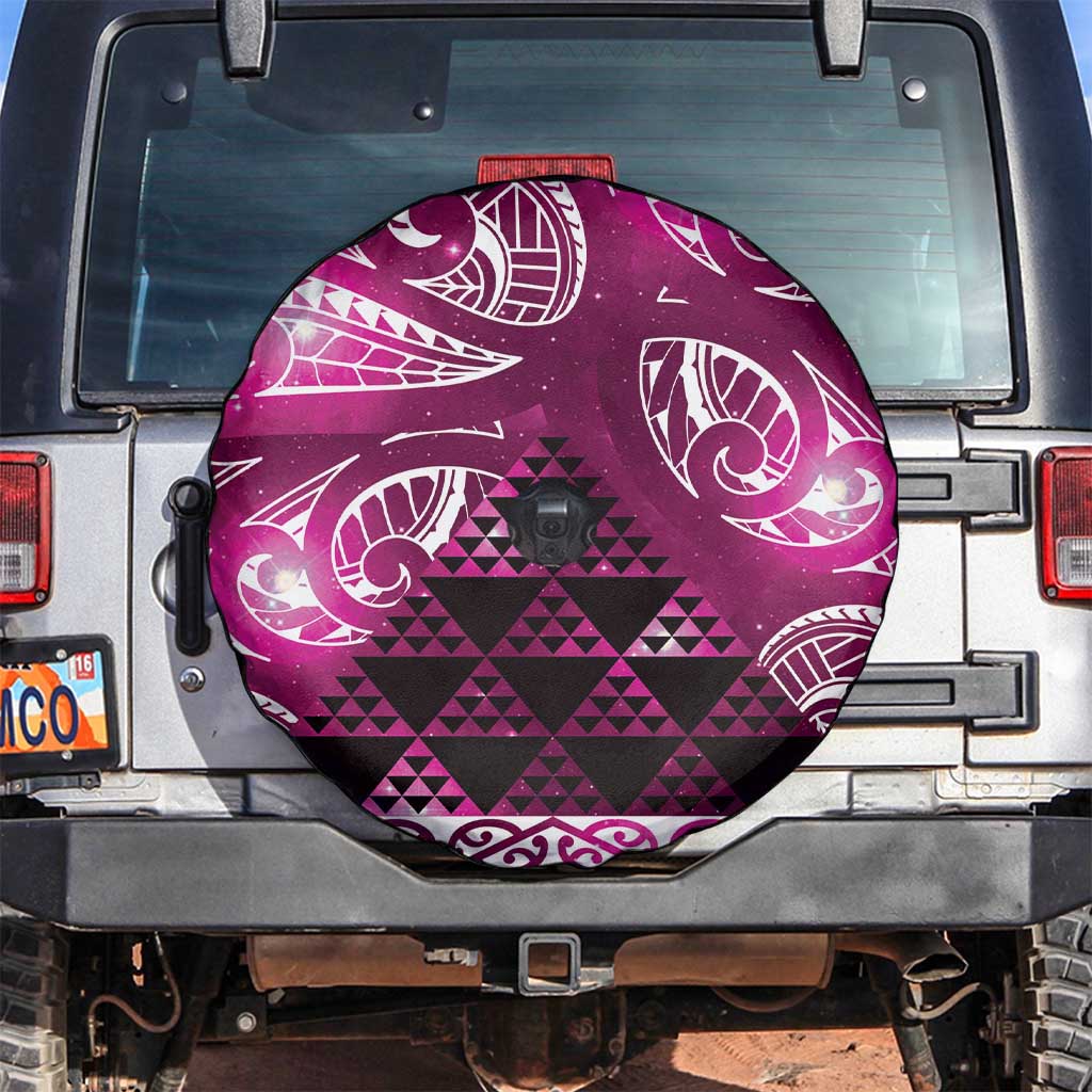 Matariki New Zealand Spare Tire Cover NZ Niho Taniwha Maori New Year Pink Galaxy