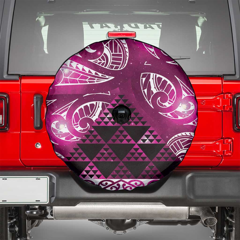 Matariki New Zealand Spare Tire Cover NZ Niho Taniwha Maori New Year Pink Galaxy