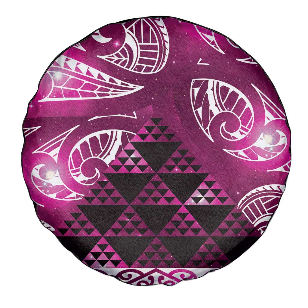 Matariki New Zealand Spare Tire Cover NZ Niho Taniwha Maori New Year Pink Galaxy