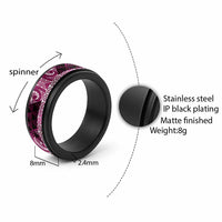 Matariki New Zealand Spinner Ring NZ Niho Taniwha Maori New Year Pink Galaxy LT14 - Polynesian Pride