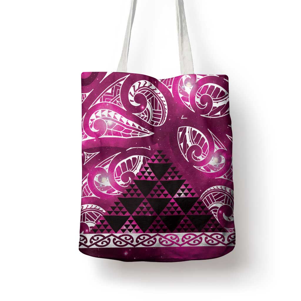 Matariki New Zealand Tote Bag NZ Niho Taniwha Maori New Year Pink Galaxy LT14 - Polynesian Pride