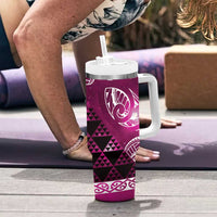 Matariki New Zealand Tumbler With Handle NZ Niho Taniwha Maori New Year Pink Galaxy LT14 - Polynesian Pride