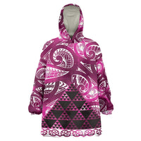 Matariki New Zealand Wearable Blanket Hoodie NZ Niho Taniwha Maori New Year Pink Galaxy