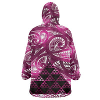 Matariki New Zealand Wearable Blanket Hoodie NZ Niho Taniwha Maori New Year Pink Galaxy