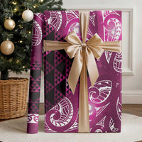 Matariki New Zealand Wrapping Paper NZ Niho Taniwha Maori New Year Pink Galaxy LT14 - Polynesian Pride