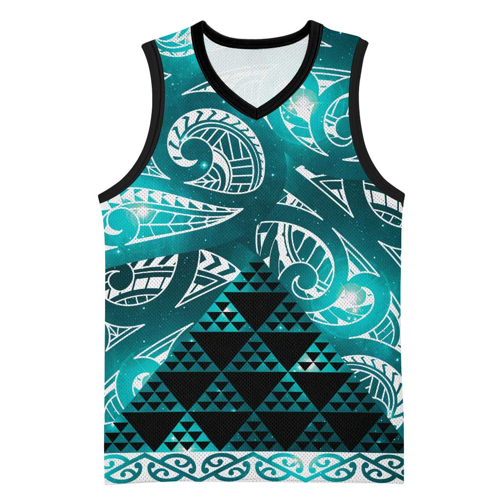Matariki New Zealand Basketball Jersey NZ Niho Taniwha Maori New Year Cyan Galaxy