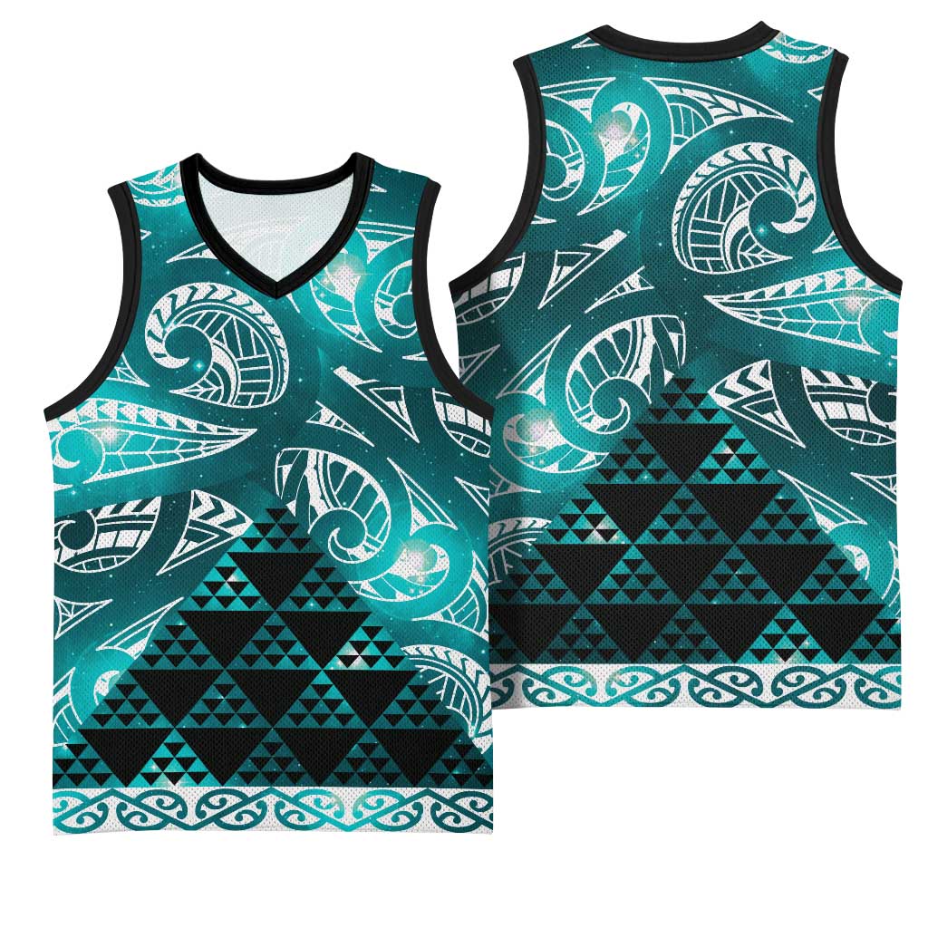 Matariki New Zealand Basketball Jersey NZ Niho Taniwha Maori New Year Cyan Galaxy