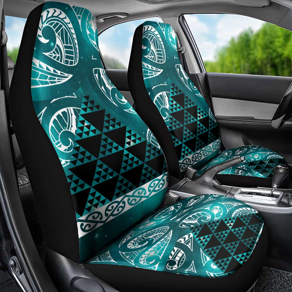 Matariki New Zealand Car Seat Cover NZ Niho Taniwha Maori New Year Cyan Galaxy