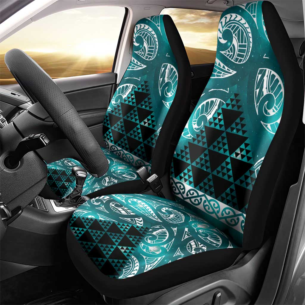 Matariki New Zealand Car Seat Cover NZ Niho Taniwha Maori New Year Cyan Galaxy