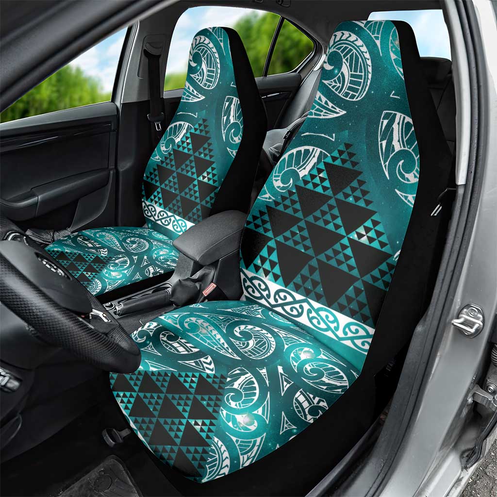 Matariki New Zealand Car Seat Cover NZ Niho Taniwha Maori New Year Cyan Galaxy