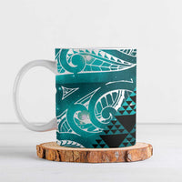 Matariki New Zealand Ceramic Mug NZ Niho Taniwha Maori New Year Cyan Galaxy
