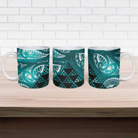 Matariki New Zealand Ceramic Mug NZ Niho Taniwha Maori New Year Cyan Galaxy