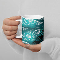 Matariki New Zealand Ceramic Mug NZ Niho Taniwha Maori New Year Cyan Galaxy