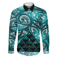 Matariki New Zealand Family Matching Off Shoulder Short Dress and Hawaiian Shirt NZ Niho Taniwha Maori New Year Cyan Galaxy