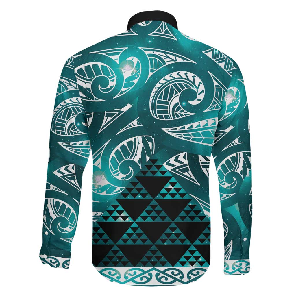 Matariki New Zealand Family Matching Off Shoulder Short Dress and Hawaiian Shirt NZ Niho Taniwha Maori New Year Cyan Galaxy