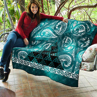 Matariki New Zealand Quilt NZ Niho Taniwha Maori New Year Cyan Galaxy LT14 - Polynesian Pride