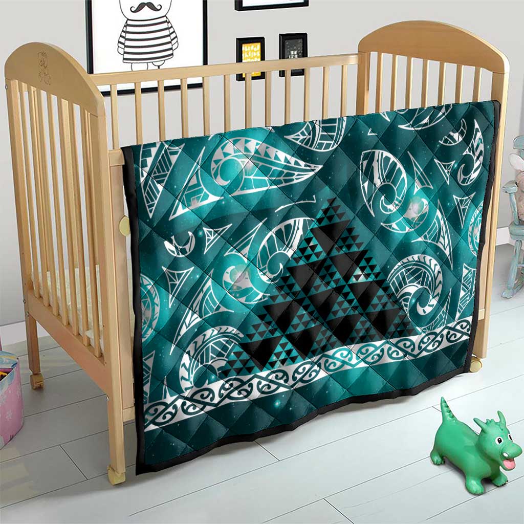 Matariki New Zealand Quilt NZ Niho Taniwha Maori New Year Cyan Galaxy LT14 - Polynesian Pride