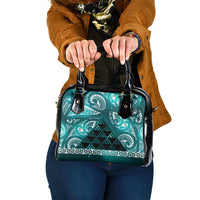 Matariki New Zealand Shoulder Handbag NZ Niho Taniwha Maori New Year Cyan Galaxy LT14 One Size Cyan - Polynesian Pride