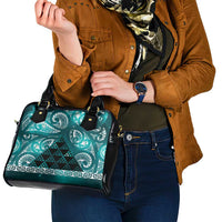 Matariki New Zealand Shoulder Handbag NZ Niho Taniwha Maori New Year Cyan Galaxy LT14 - Polynesian Pride
