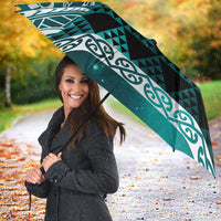Matariki New Zealand Umbrella NZ Niho Taniwha Maori New Year Cyan Galaxy LT14 - Polynesian Pride