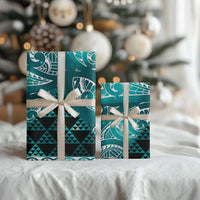 Matariki New Zealand Wrapping Paper NZ Niho Taniwha Maori New Year Cyan Galaxy LT14 - Polynesian Pride