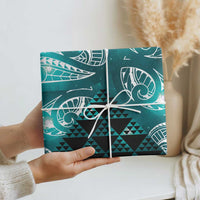 Matariki New Zealand Wrapping Paper NZ Niho Taniwha Maori New Year Cyan Galaxy LT14 - Polynesian Pride