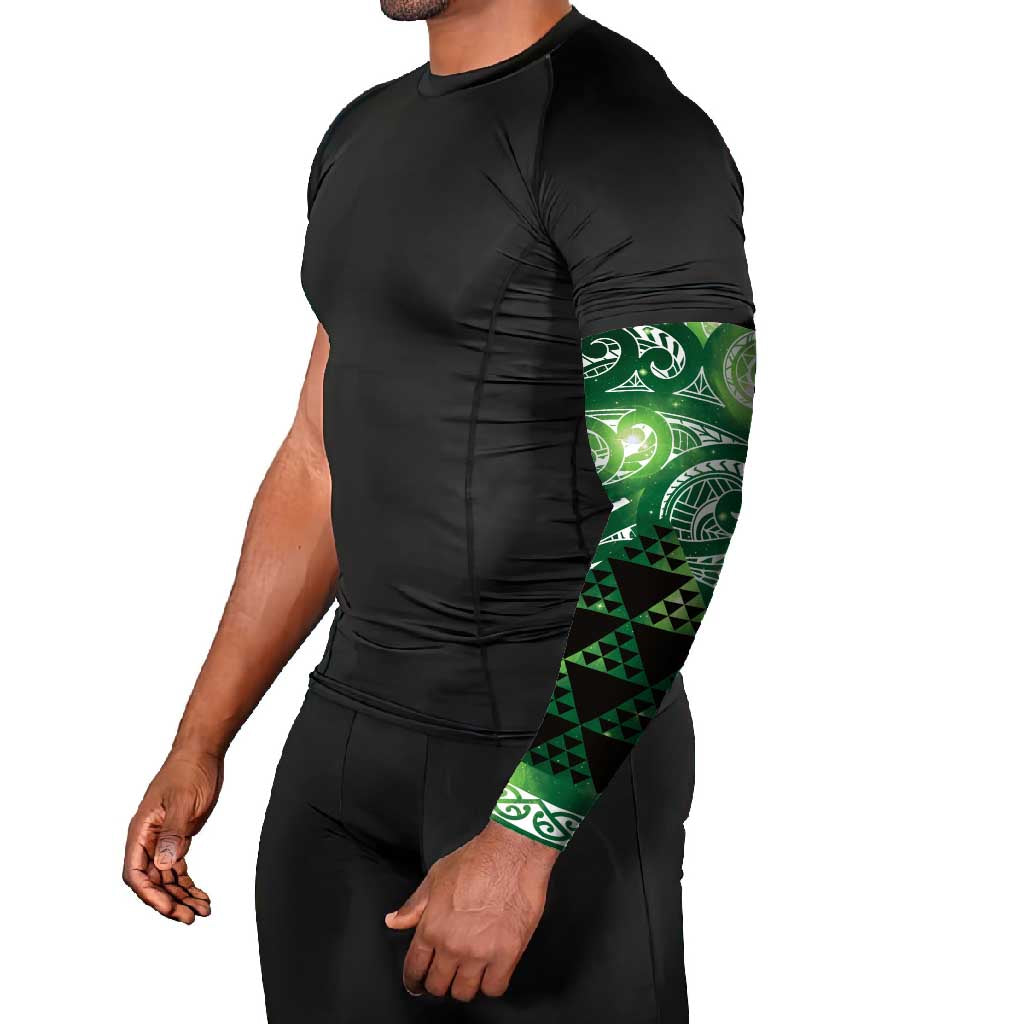 Matariki New Zealand Arm Sleeves NZ Niho Taniwha Maori New Year Green Galaxy