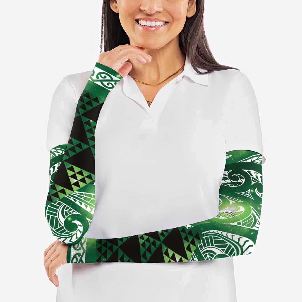 Matariki New Zealand Arm Sleeves NZ Niho Taniwha Maori New Year Green Galaxy