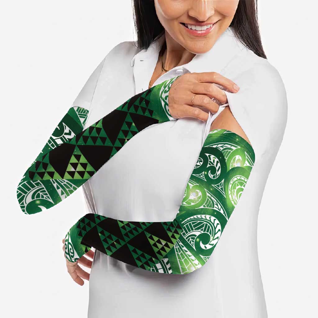 Matariki New Zealand Arm Sleeves NZ Niho Taniwha Maori New Year Green Galaxy