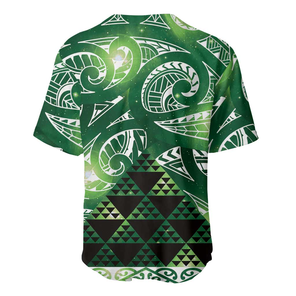 Matariki New Zealand Baseball Jersey NZ Niho Taniwha Maori New Year Green Galaxy