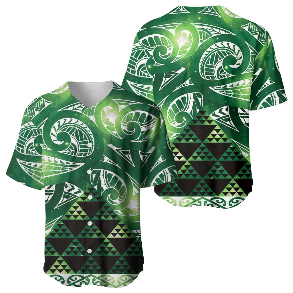 Matariki New Zealand Baseball Jersey NZ Niho Taniwha Maori New Year Green Galaxy
