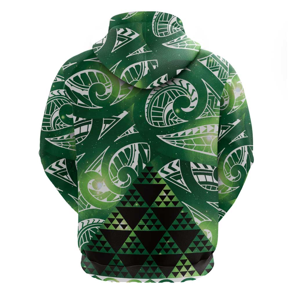 Matariki New Zealand Hoodie NZ Niho Taniwha Maori New Year Green Galaxy